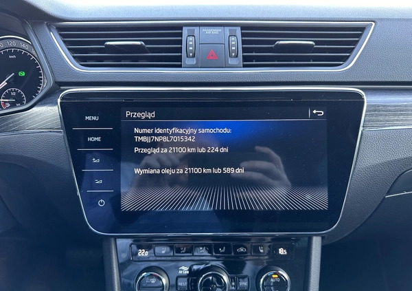 Skoda Superb cena 105900 przebieg: 123460, rok produkcji 2019 z Krzywiń małe 106